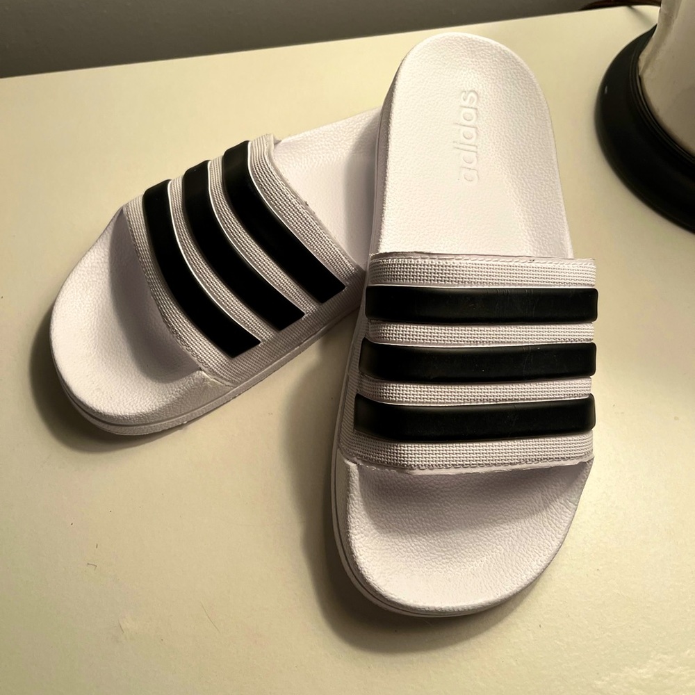 Adidas Women’s White Slides, Size 7